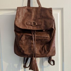 Brown leather Mini Backpack